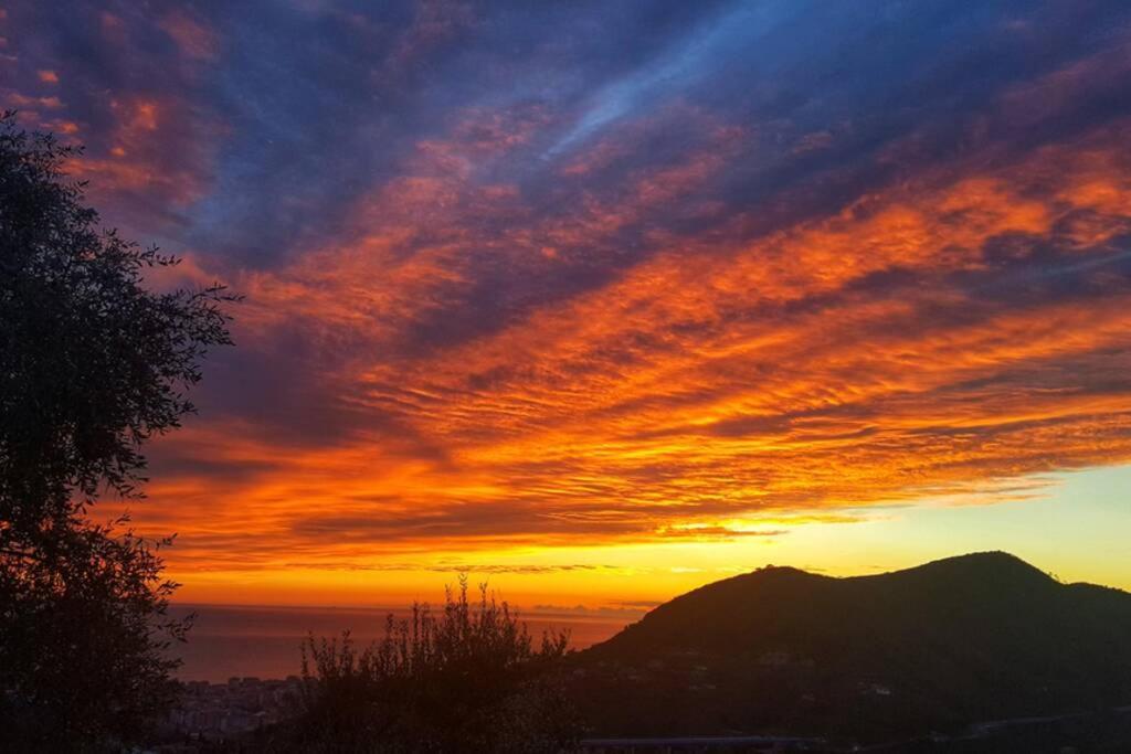 La Vivagna - Casa Vista Mare Tra Gli Ulivi Villa Leivi Buitenkant foto